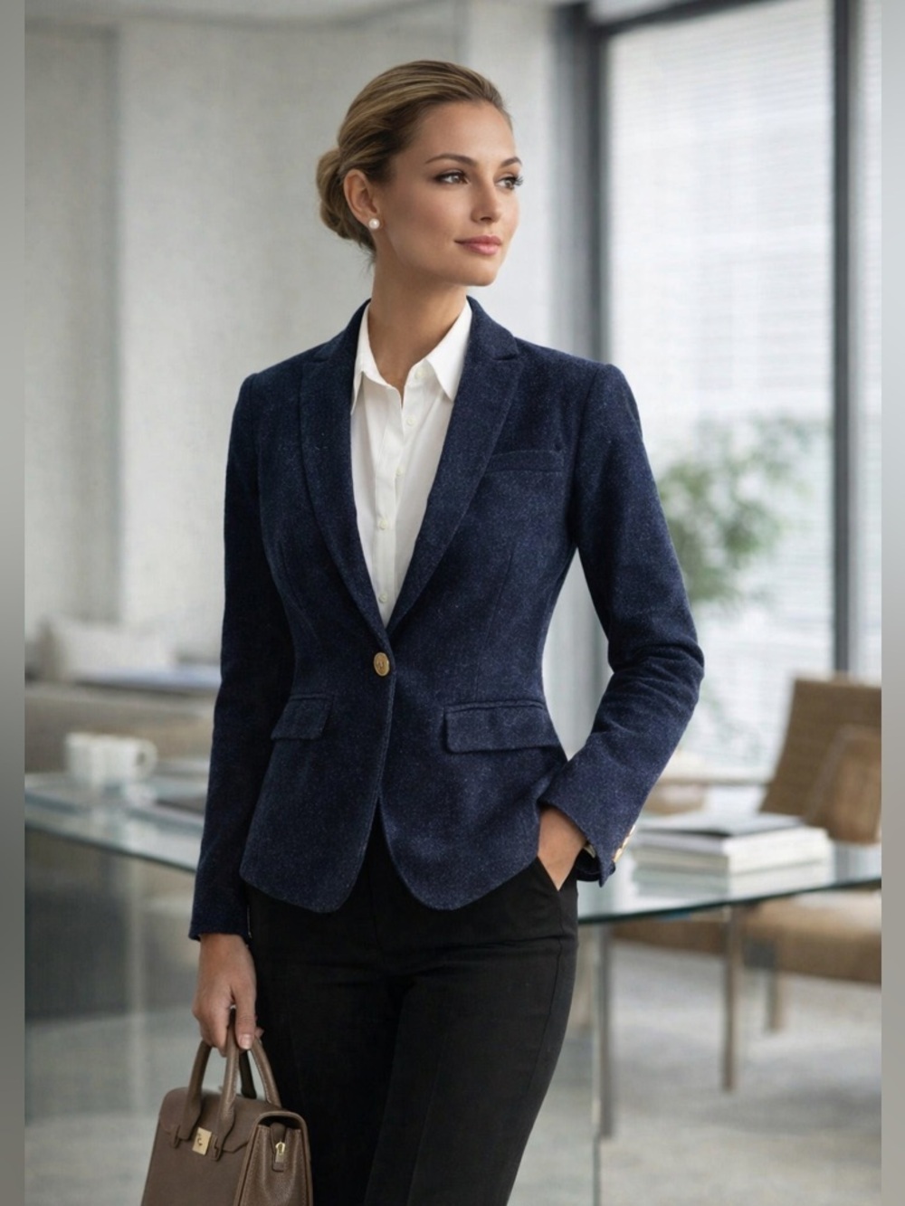 NWT | Maison Jules | Wool Blend Single Button Blazer with Gold Buttons - Size 6